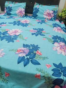 New Badsheet Sky Blue Mix Cotton Kohinoor Brand