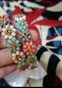 Boho Beaded Flower Bangles
