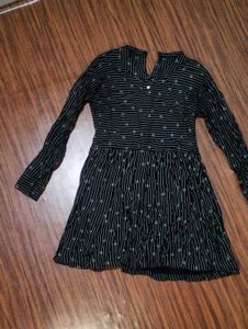 Striped Star Print Long Sleeve Mini Dress