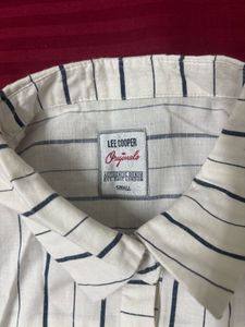 Lee Cooper White Collared Shirt With Short Sleeves