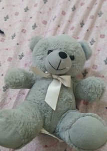 Cute Grey Teddy Bear with Bow