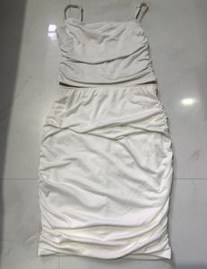 White Ruched Co-ord Set