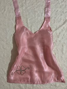 y2k whimsy Sparkly Pink halterTop