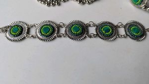 Boho Ethnic Green Beaded set