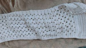 Handmade White Crochet Dupatta/muffler