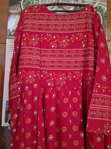 Stylish Red Printed Kurta