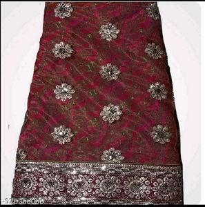Maroon Saree with Silver Embellishments