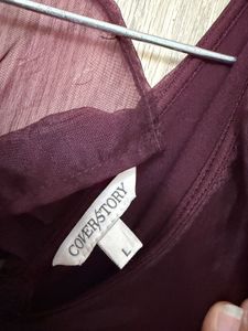 Elegant Burgundy Ruffle Jumpsuit