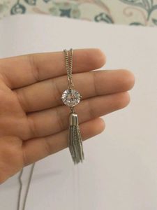 Silver Tassel Pendant Necklace