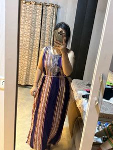 Maxi Dress with Embellished Neckline🎀🦋