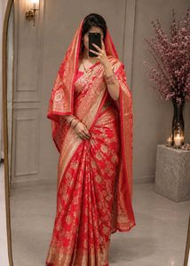 Red Banarasi Silk Saree