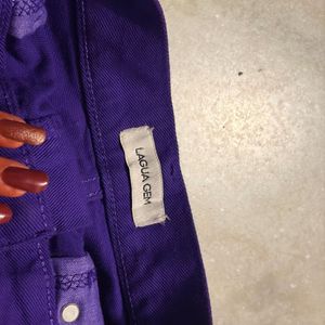 Vibrant Purple Denim Mini Skirt