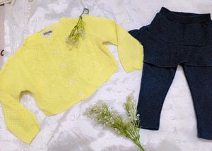 Very Cute Cardigan With Fleece Leggings