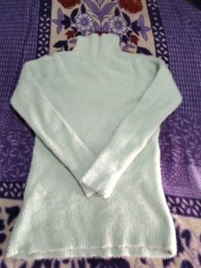 Mint Green Turtleneck Knit Sweater