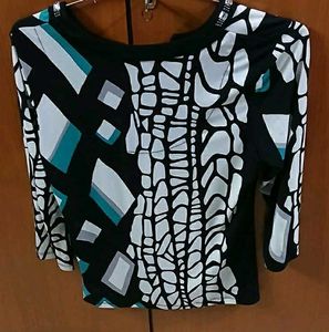 Stylish Geometric Print Top - L Size