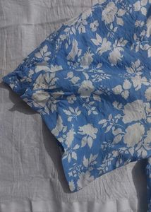Blue Floral Button-Up Shirt
