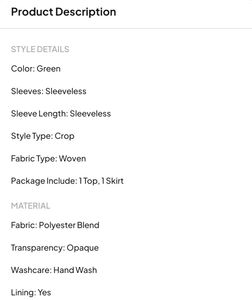 Backless top and skirt For Women