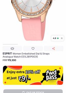 Original Esprit Women's Pink Watch NEW unused