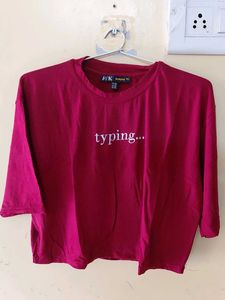 Maroon "typing..." Crop Top