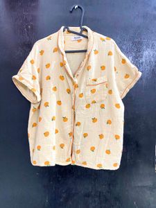 Cute Orange Print Pajama Set