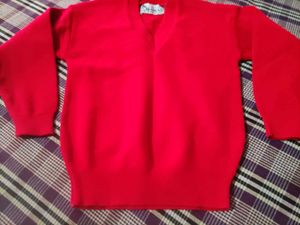 Red V-Neck Sweater