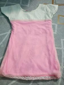 Cute Pink Baby Dress with Flower Accent
