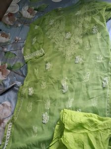 Elegant Green Chikankari Kurta Set