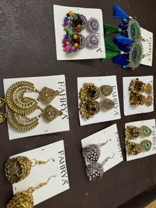 Assorted Jhumka Earrings Set Of 8