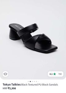Chic Black Block Heel Slides