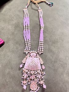 Stunning Pink Stone & Pearl Necklace