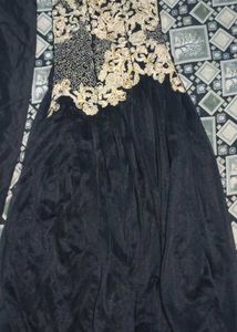 Elegant Black Embroidered Gown
