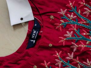 BRAND NEW ~ Burgundy Embroidered Kurta