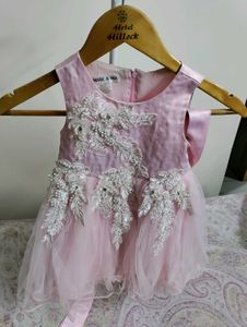 Pink Baby Dress with Pearls