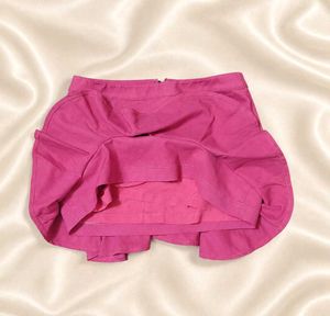 Chic Fuchsia Ruffled Mini Skirt