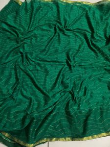 Elegant Emerald Green Saree
