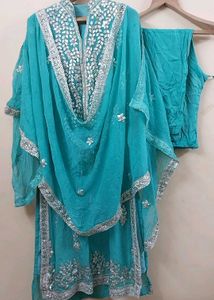 combo  Teal Kurta Set with Silver Embellish
