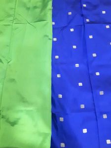 Vibrant Green &amp; Blue Silk Saree New with Tag.