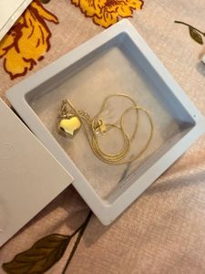 Anti tarnished Heart Bow Necklace &amp; Earring Set