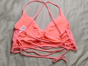 Peach Bra with Criss-Cross Straps