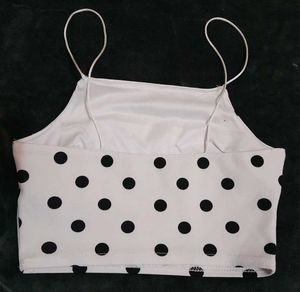 New Look White Polka Dot Camisole Top