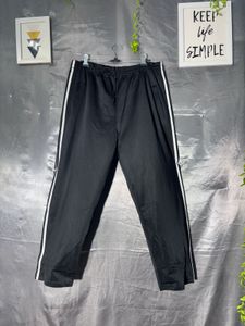 Black Track Pants with White Stripes