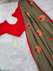 Embroidered Combo of Silk Sarees with Blouse