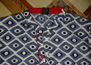 Stylish Blue &amp; White Printed Sleeveless Kurta