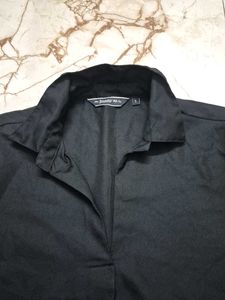 Classic Black Collared Top