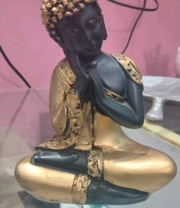 Beautiful Golden And Black Finish Buddha Statue