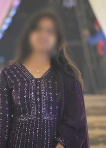 Elegant Purple Embellished Anarkali Suit