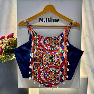 Embroidered Crop Top Blouse
