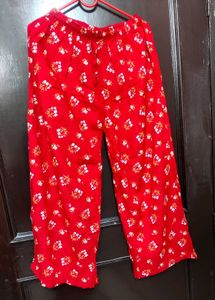 Red Floral Print Palazzos New without tag ✨