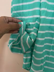 Chic Striped Button-Up Tunic Top