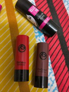 2 Elle 18 Lipstick, Lotus Kajal, Oriflame Lipstick